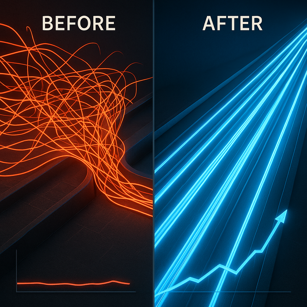Infographic showing network performance improvement
