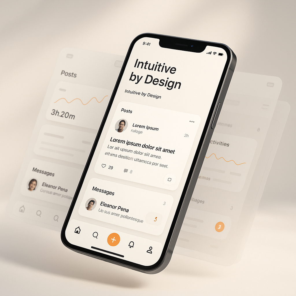 Smartphone showing the interface of a mobile app